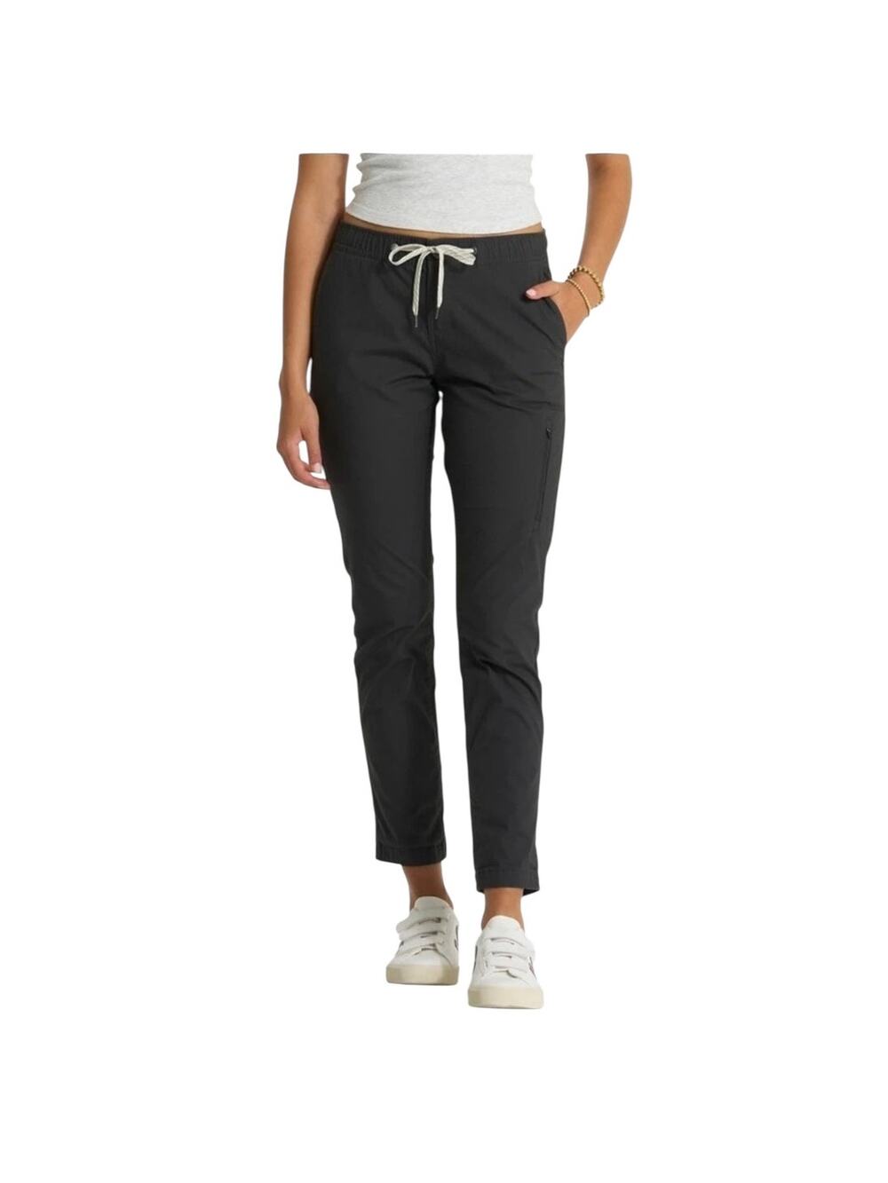 Vuori Ripstop Grey Pants Size Small Stretch Waistband Athleisure Cropped Hiking
